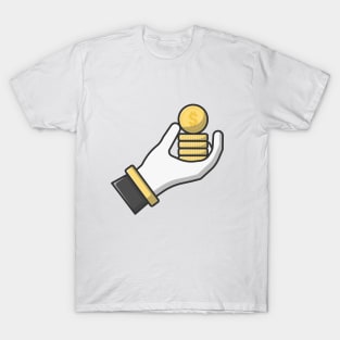 Dollar Coin on Hand T-Shirt